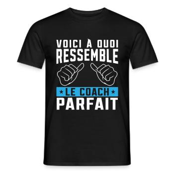 Coach parfait - Humour Cadeau pour coach sportif - T-shirt homme - noir - Devant - AI Model Male 178 light (178cm)