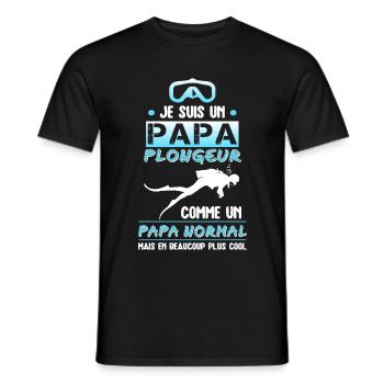 papa plongeur cadeau plongée sous marine - T-shirt homme - noir - Devant - AI Model Male 178 light (178cm)
