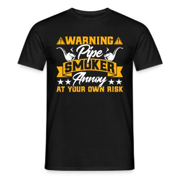 Pipe Enthusiast Pipe Smoking Pipe Love - Men's T-Shirt - black - Front - AI Model Male 178 light (178cm)