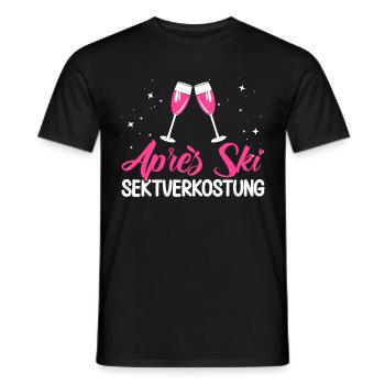 Apres Ski Après Ski Sektverkostung Geschenk - Männer T-Shirt - Schwarz - Vorne - AI Model Male 178 light (178cm)