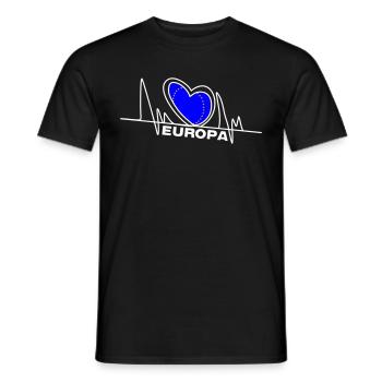 Europa Herzschlag - Männer T-Shirt - Schwarz - Vorne - AI Model Male 178 light (178cm)