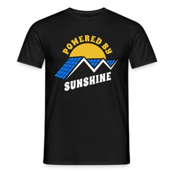 Alimenté par le soleil, le photovoltaïque - l’énergie solaire - - T-shirt homme - noir - Devant - AI Model Male 178 light (178cm)