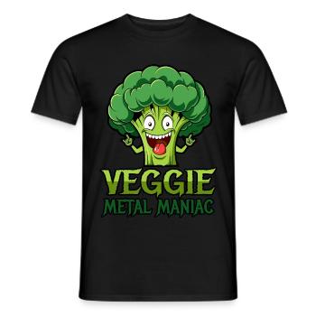 Veggie Metal Maniac - Musique Vegan - Dicton - T-shirt homme - noir - Devant - AI Model Male 178 light (178cm)