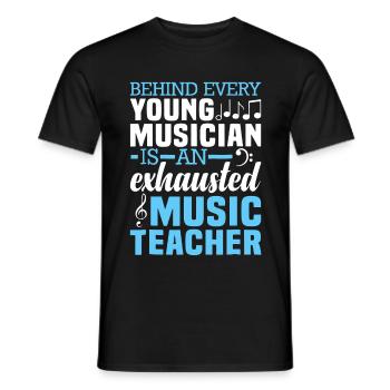 Music Teacher Behind Every Young Musician - Men's T-Shirt - black - Front - AI Model Male 178 light (178cm)
