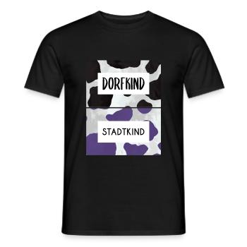 Dorfkind Stadtkind - Männer T-Shirt - Schwarz - Vorne - AI Model Male 178 light (178cm)