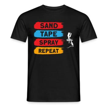 Vehicle Painters Grinding Adhesive Tape Spraying Wied - Men's T-Shirt - black - Front - AI Model Male 178 light (178cm)