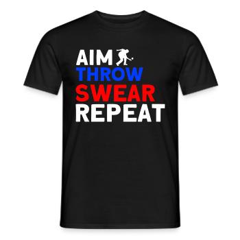 Boules Game Goals Throw Swear Repeat - Men's T-Shirt - black - Front - AI Model Male 178 light (178cm)