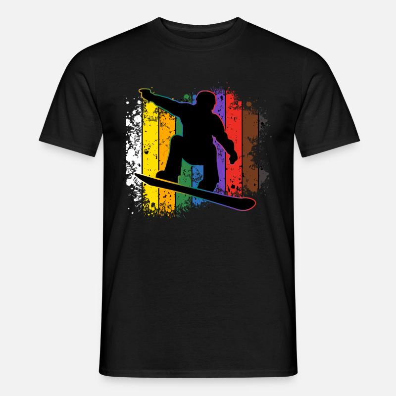 Snowboarden - Männer T-Shirt - Schwarz