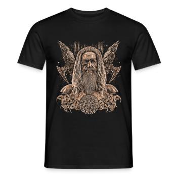 Portrait d'une illustration de Odin Gift - T-shirt homme - noir - Devant - AI Model Male 178 light (178cm)