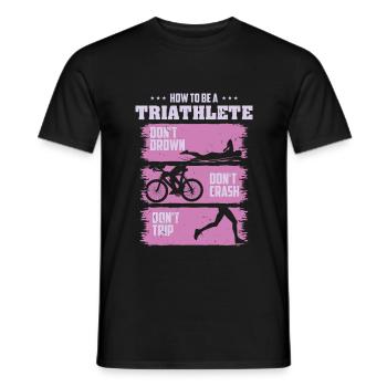 Triathlete Triathlon How To Be A - Men's T-Shirt - black - Front - AI Model Male 178 light (178cm)
