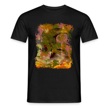 Eagle,Animal,Animals,Nature,Animal Friend,Forest,Environment, - Men's T-Shirt - black - Front - AI Model Male 178 light (178cm)