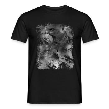 Eagle,Eagle's Head,Animals,Animal,Nature,Environment, - Men's T-Shirt - black - Front - AI Model Male 178 light (178cm)