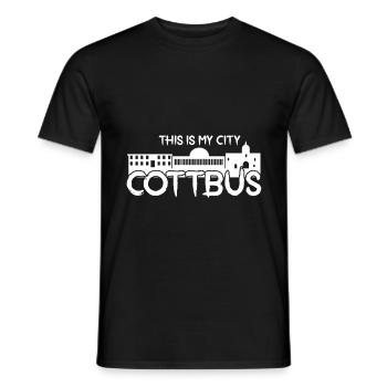 Cottbus - Ma ville - - Accueil - T-shirt homme - noir - Devant - AI Model Male 178 light (178cm)