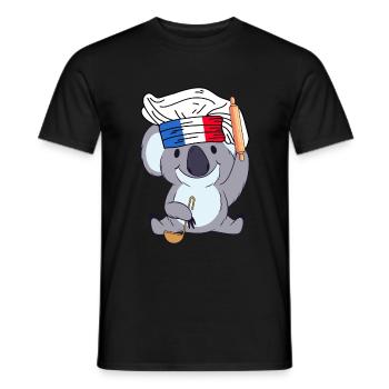 Frankreich Koch Koala Bäcker Paris Cuisine Chef - Männer T-Shirt - Schwarz - Vorne - AI Model Male 178 light (178cm)