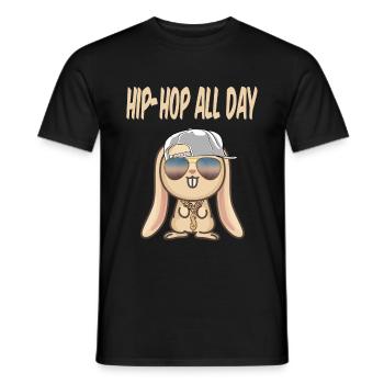 Cool bunny rabbit hip hop rap flex urban idea - Men's T-Shirt - black - Front - AI Model Male 178 light (178cm)