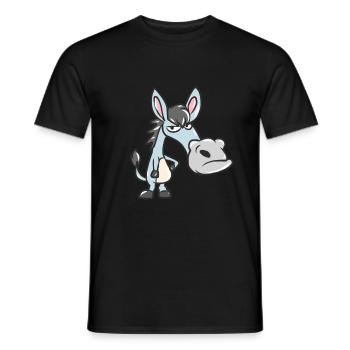 Süße Esel Kinder Comic Esel Maultier Zugtier Muli - Männer T-Shirt - Schwarz - Vorne - AI Model Male 178 light (178cm)