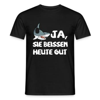 Haifisch Lustig Angeln Angler Fisch Sport Hobby - Männer T-Shirt - Schwarz - Vorne - AI Model Male 178 light (178cm)