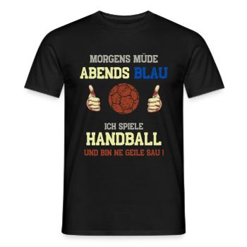 Lustiger Handball Spruch Geile Sau Alkohol - Männer T-Shirt - Schwarz - Vorne - AI Model Male 178 light (178cm)
