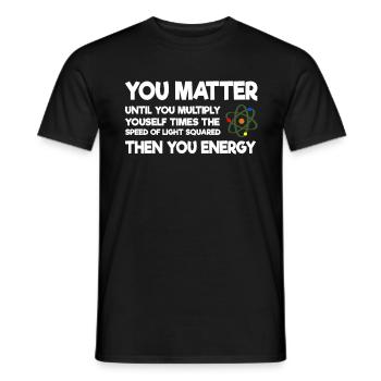 You Matter Science Atom Physics - Men's T-Shirt - black - Front - AI Model Male 178 light (178cm)