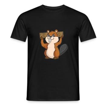 Beaver Forest Rodents for Children Animal Welfare Animal Hunter - Men's T-Shirt - black - Front - AI Model Male 178 light (178cm)