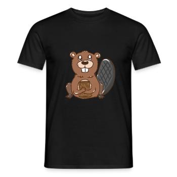 Beaver Forest Rodents for Children Animal Welfare Animal Hunter - Men's T-Shirt - black - Front - AI Model Male 178 light (178cm)