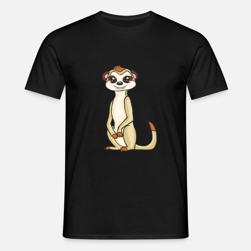 Erdmännchen - Männer T-Shirt - Schwarz