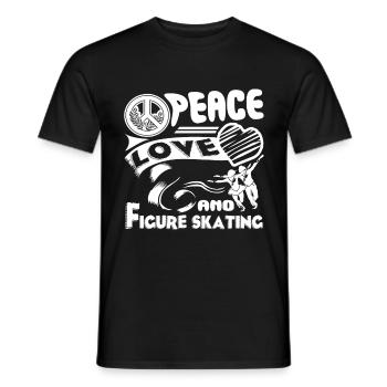 Figure skating Peace Love Figure skating - Men's T-Shirt - black - Front - AI Model Male 178 light (178cm)