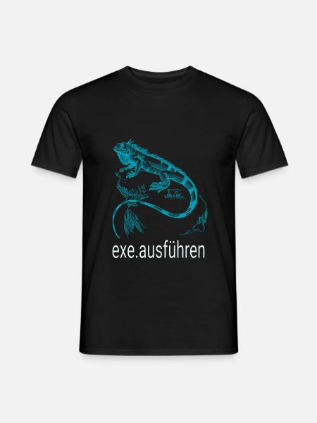 Admin Computer Informatiker exe ausführen blau - Männer T-Shirt - Schwarz