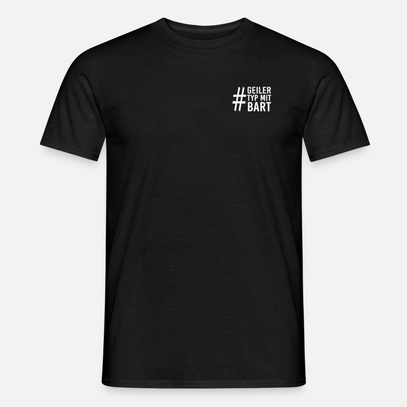 Geiler Typ Mit Bart - #geilertypmitbart Hashtag - Männer T-Shirt - Schwarz