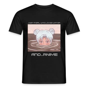 Anime Just a Girl who loves Anime - Männer T-Shirt - Schwarz - Vorne - AI Model Male 178 light (178cm)