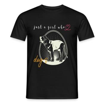 Chiens juste une fille qui aime les chiens - T-shirt homme - noir - Devant - AI Model Male 178 light (178cm)