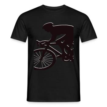bike cyclist biker road bike - Men's T-Shirt - black - Front - AI Model Male 178 light (178cm)
