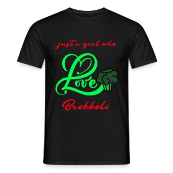 seulement une femme qui aime le brocoli végétarien - T-shirt homme - noir - Devant - AI Model Male 178 light (178cm)