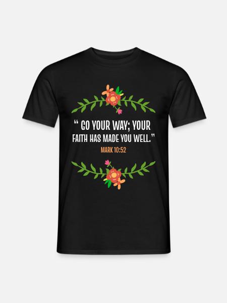 Verse de la Bible Marc 10 52 - T-shirt homme - noir