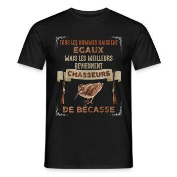 La chasse à la bécasse Cadeau chasseur passion - T-shirt homme - noir - Devant - AI Model Male 178 light (178cm)