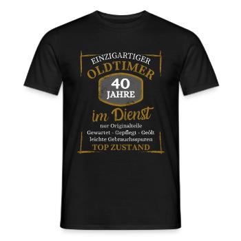 40 Jähriges Dienstjubiläum Firmenjubiläum Geschenk - Männer T-Shirt - Schwarz - Vorne - AI Model Male 178 light (178cm)