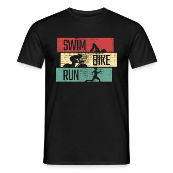 Swim Bike Run - Männer T-Shirt - Schwarz - Vorne - AI Model Male 178 light (178cm)