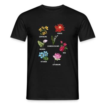 Flower Flower-Species - Men's T-Shirt - black - Front - AI Model Male 178 light (178cm)