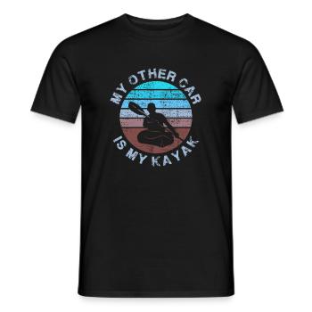 Kajak fahren Paddelboot - Männer T-Shirt - Schwarz - Vorne - AI Model Male 178 light (178cm)
