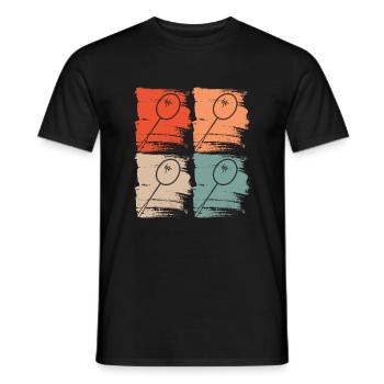 Badminton Racket Badminton Retro - Men's T-Shirt - black - Front - AI Model Male 178 light (178cm)