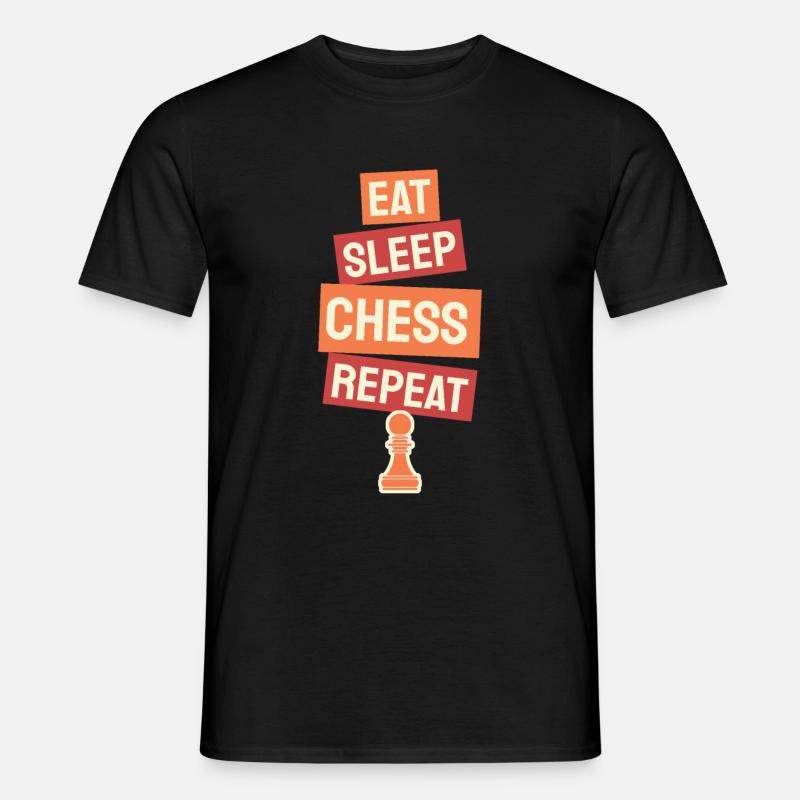 Eat Sleep Chess Repeat - Männer T-Shirt - Schwarz