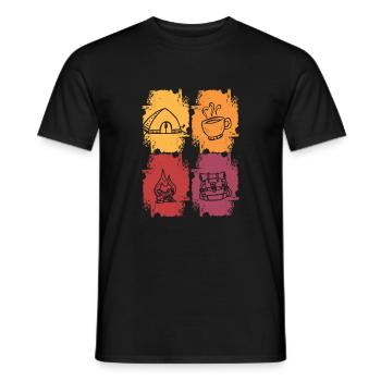 Accessoires de camping Vintage - T-shirt homme - noir - Devant - AI Model Male 178 light (178cm)