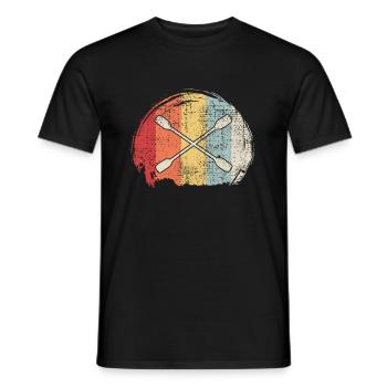 Kajak Paddel Retro - Männer T-Shirt - Schwarz - Vorne - AI Model Male 178 light (178cm)