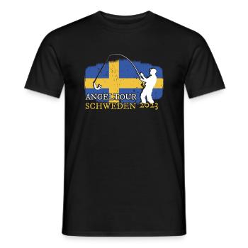 Suède Pêche 2023 - T-shirt homme - noir - Devant - AI Model Male 178 light (178cm)