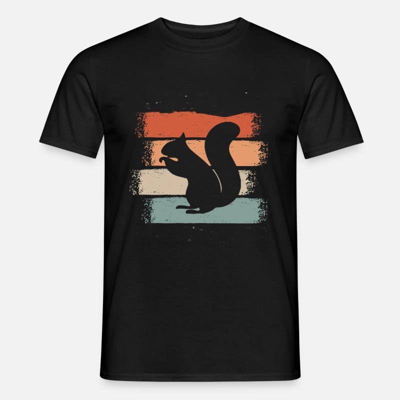 Eichhörnchen Baumhörnchen Retro - Männer T-Shirt - Schwarz
