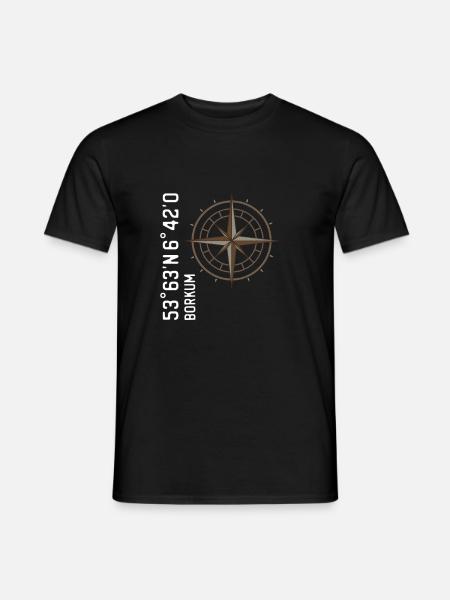 Coordonnées de Borkum - T-shirt homme - noir