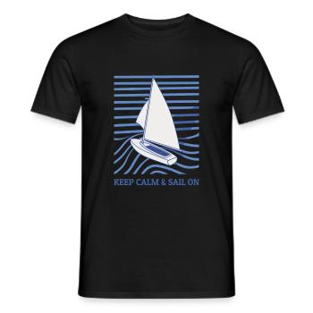 Sailing Keep Calm And Sail On - Men's T-Shirt - black - Front - AI Model Male 178 light (178cm)