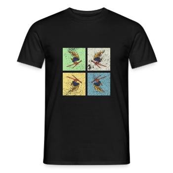 Ski Rétro - T-shirt homme - noir - Devant - AI Model Male 178 light (178cm)