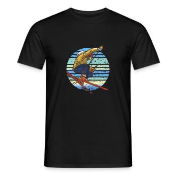Skieurs Ski Rétro - T-shirt homme - noir - Devant - AI Model Male 178 light (178cm)