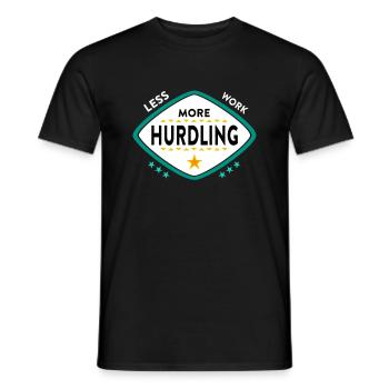Track and Field Hurdling - Men's T-Shirt - black - Front - AI Model Male 178 light (178cm)